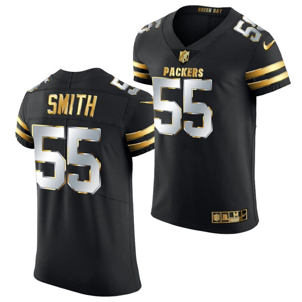 Mens Green Bay Packers #55 Za'Darius Smith Nike 2020-21 Black Golden Edition Jersey