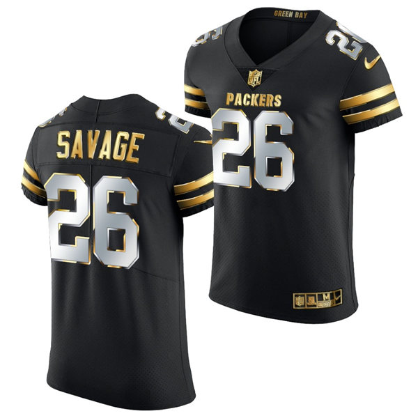 Mens Green Bay Packers #26 Darnell Savage Nike 2020-21 Black Golden Edition Jersey