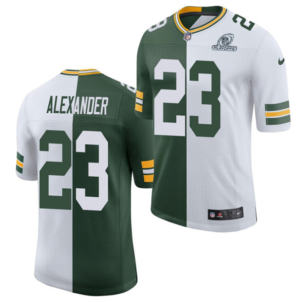 Mens Green Bay Packers #23 Jaire Alexander Nike Green White Split Two Tone Classic Limited Jersey