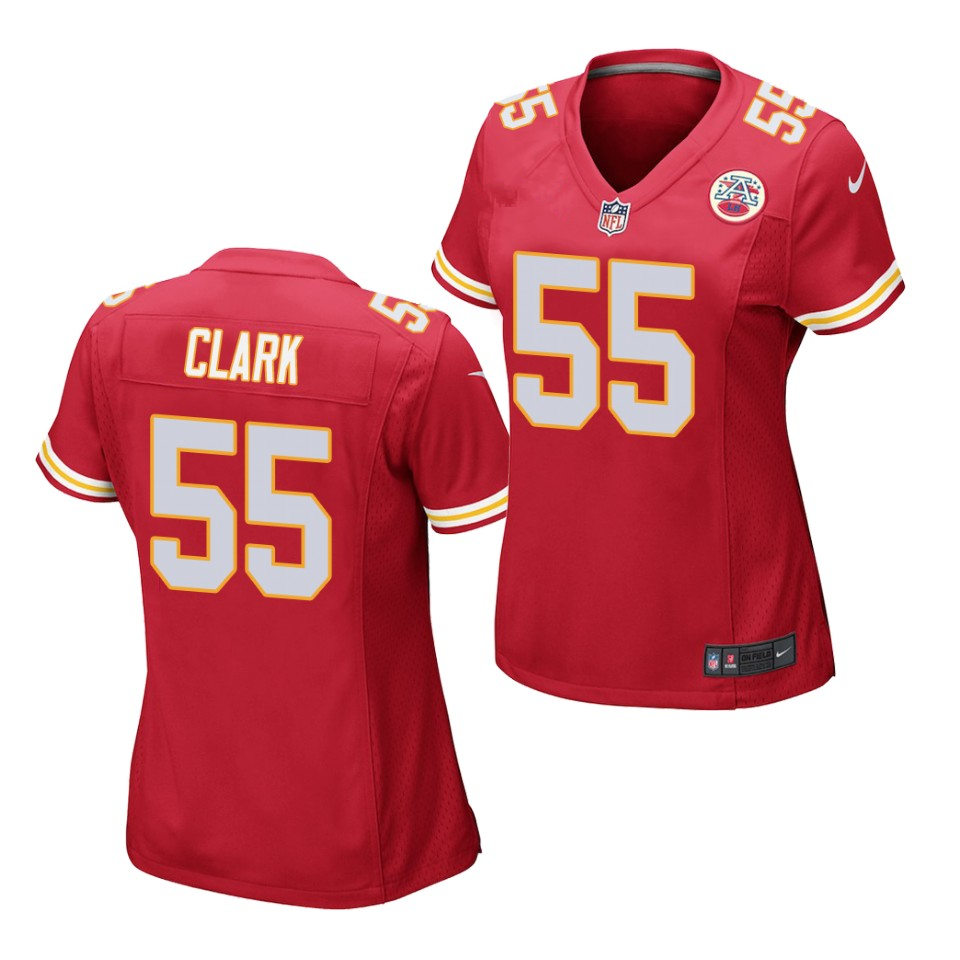 Womens Kansas City Chiefs #55 Frank Clark Stitched Nike Red Game Jersey