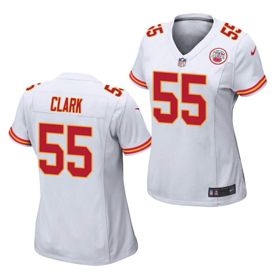 Womens Kansas City Chiefs #55 Frank Clark Nike White Game Jersey