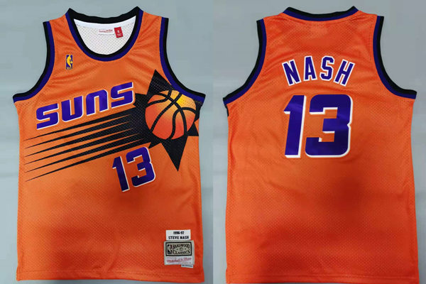 Mens Phoenix Suns #13 Steve Nash 1996-97 Mitchell & Ness Hardwood Classics Throwback Jersey