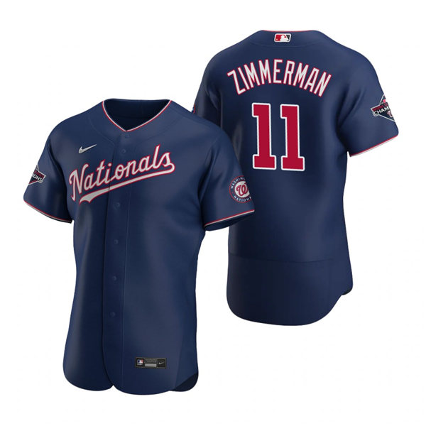 Mens Washington Nationals #11 Ryan Zimmerman Nike Navy Alternate Nationals FlexBase Player Jersey