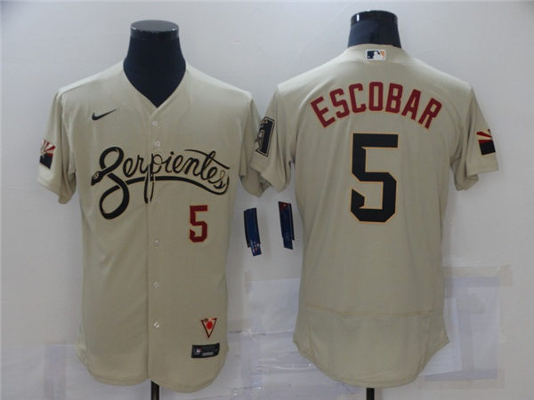 Mens Arizona Diamondbacks #5 Eduardo Escobar Nike Tan 2021 Arizona City Connect Jersey