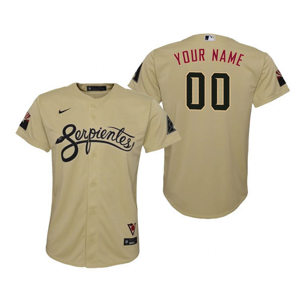 Youth Arizona Diamondbacks Custom Nike Tan 2021 Arizona City Connect Jersey