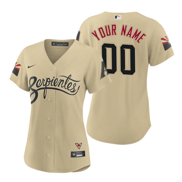 Womens Arizona Diamondbacks Custom Nike Tan 2021 Arizona City Connect Jersey