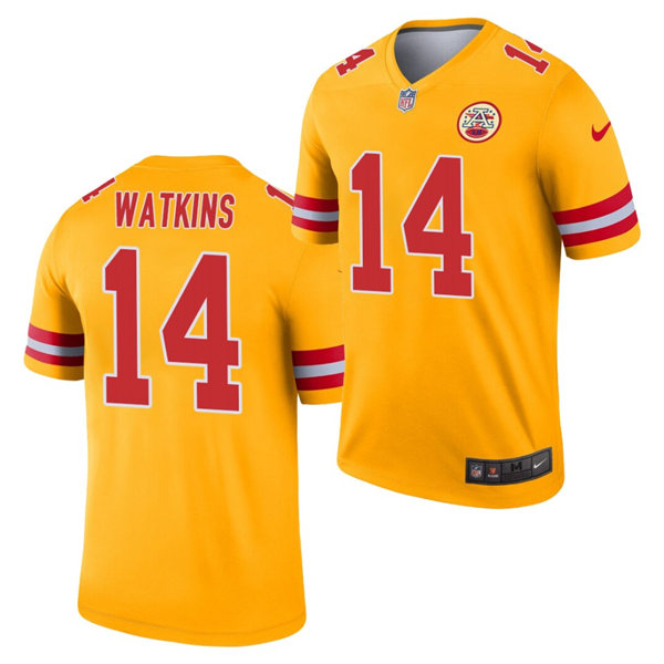 Mens Kansas City Chiefs #14 Sammy Watkins Nike Gold Inverted Legend Jersey
