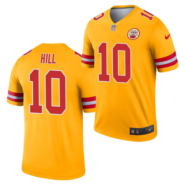 Mnes Kansas City Chiefs #10 Tyreek Hill Nike Gold Inverted Legend Jersey