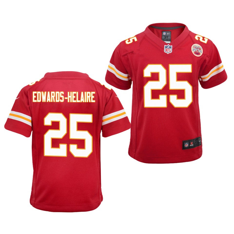 Youth Kansas City Chiefs #25 Clyde Edwards-Helaire Nike Red Game Jersey