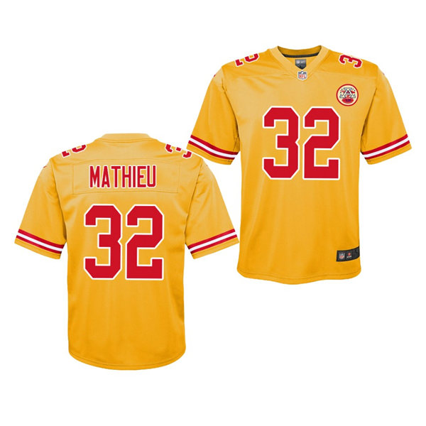 Youth Kansas City Chiefs #32 Tyrann Mathieu Nike Gold Inverted Legend Jersey