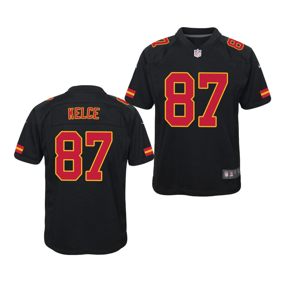 Youth Kansas City Chiefs #87 Travis Kelce Nike Black Fashion Limited Jersey