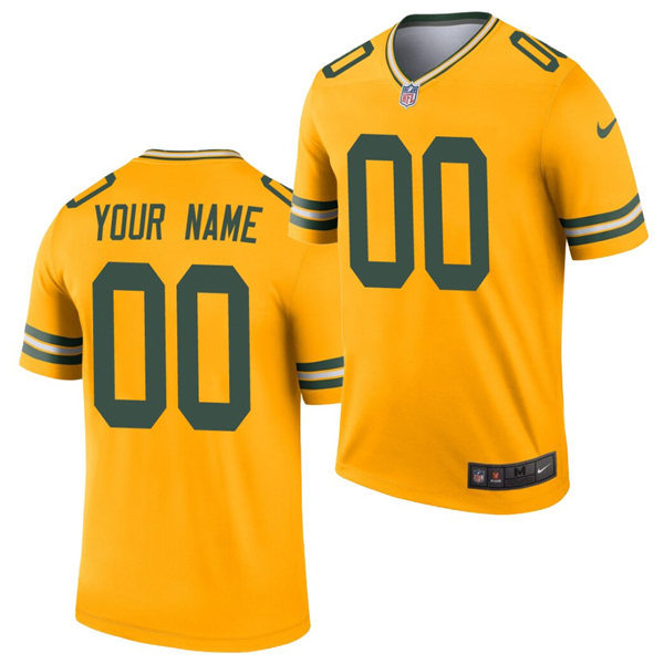 Men Green Bay Packers Custom Bart Starr Charles Woodson James Lofton Ray Nitschke Paul Hornung Nike Gold Inverted Jersey