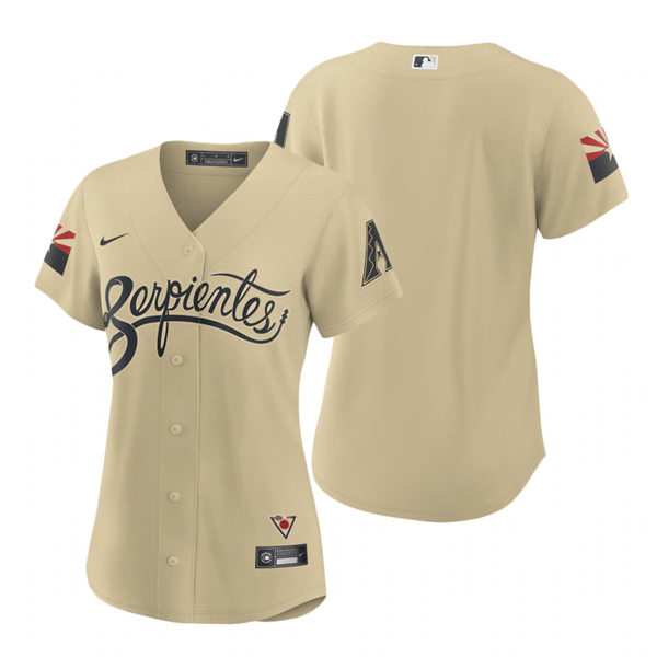 Womens Arizona Diamondbacks Blank Nike Tan 2021 Arizona City Connect Team Jersey