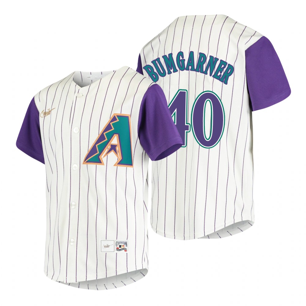 Mens Arizona Diamondbacks #40 Madison Bumgarner Nike Cream Cooperstown Collection Jersey
