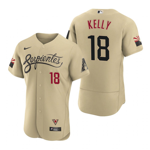 Mens Arizona Diamondbacks #18 Carson Kelly Nike Tan 2021 Arizona City Connect Jersey