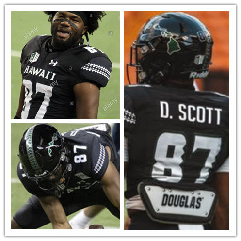 Mens Hawaii Rainbow Warriors #87 Dior Scott Under Armour Black NCAA College Football Jersey