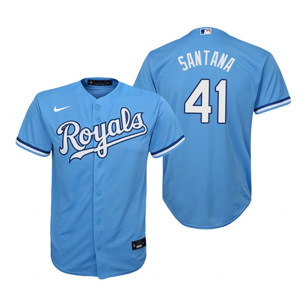 Youth Kansas City Royals #41 Carlos Santana Nike Light Blue Alternate Jersey