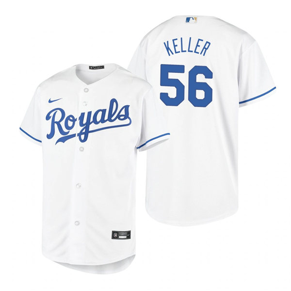 Youth Kansas City Royals #56 Brad Keller Nike White Home Jersey