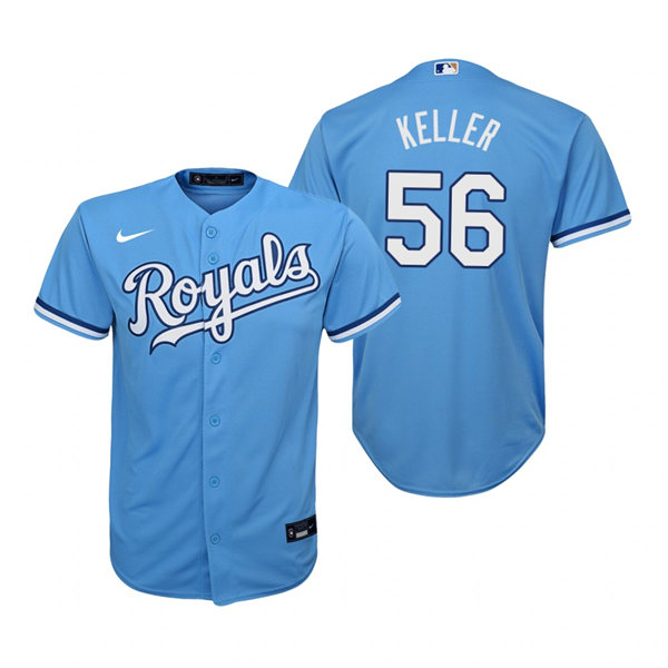 Youth Kansas City Royals #56 Brad Keller Nike Light Blue Alternate Jersey
