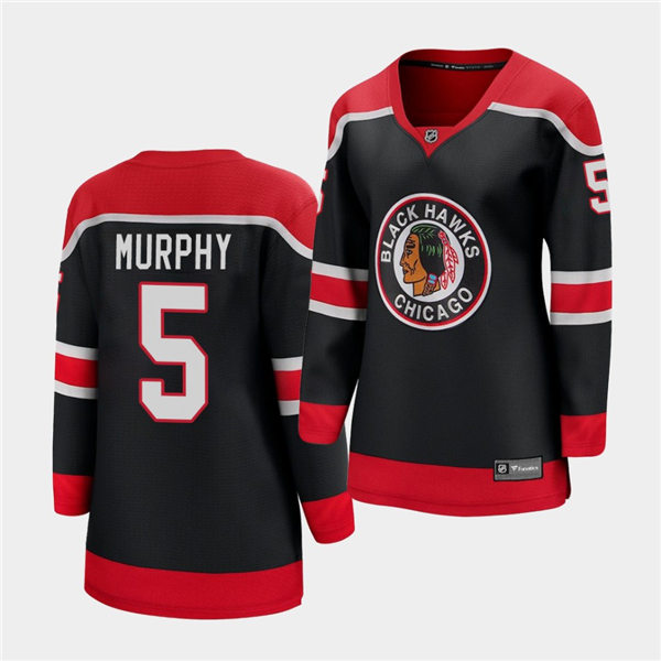 Womens Chicago Blackhawks #5 Connor Murphy Adidas Black 2020-21 Reverse Retro Jersey