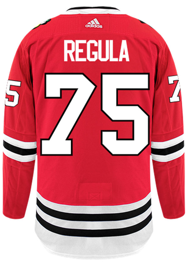 Mens Chicago Blackhawks #75 Alec Regula Stitched Adidas Home Red Jersey