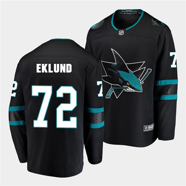 Mens San Jose Sharks #72 William Eklund adidas Black Alternate Third Jersey