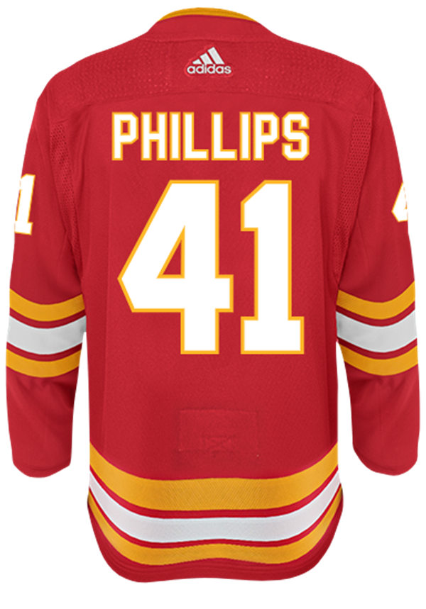 Mens Calgary Flames #41 Matthew Phillips adidas Red Alternate Jersey