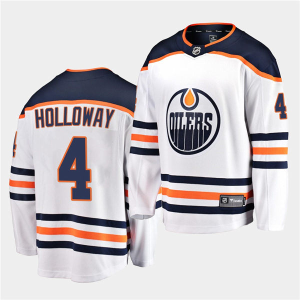 Mens Edmonton Oilers #4 Dylan Holloway adidas Away White Jersey