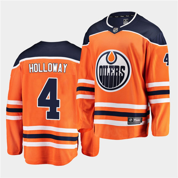 Mens Edmonton Oilers #4 Dylan Holloway adidas Home Orange Jersey