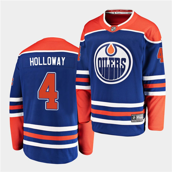 Mens Edmonton Oilers #4 Dylan Holloway Royal Adidas Alternate Player Jersey