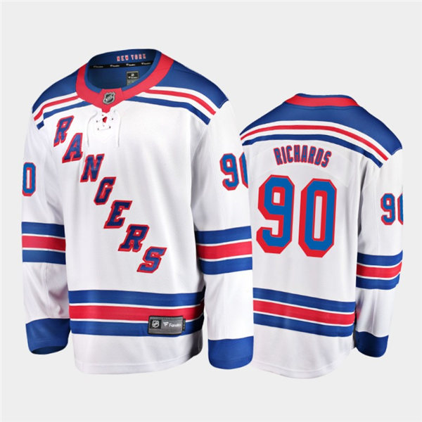 Mens New York Rangers #90 Justin Richards Adidas White Away Jersey