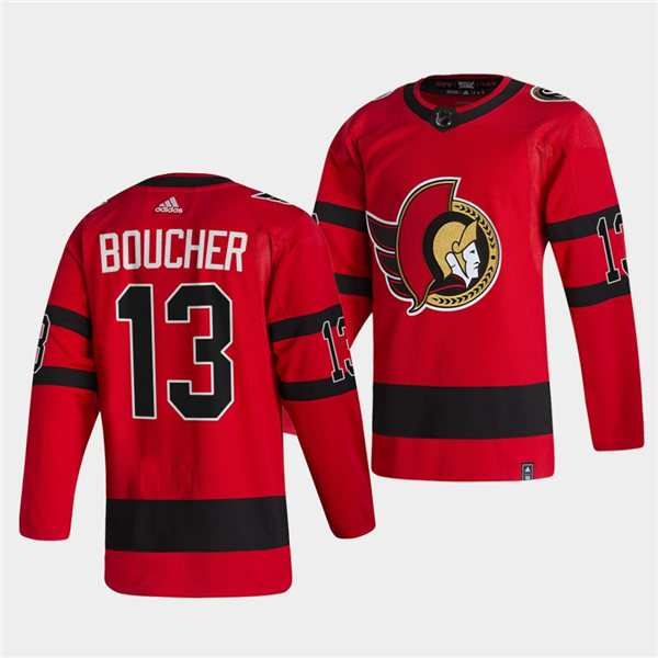 Mens Ottawa Senators #13 Tyler Boucher Adidas NHL 2021 Season Reverse Retro Special Edition Jersey