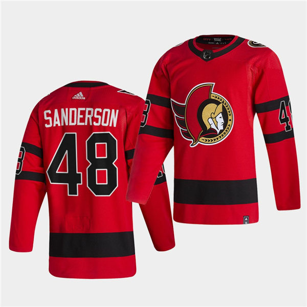 Mens Ottawa Senators #48 Jake Sanderson Adidas NHL 2021 Season Reverse Retro Special Edition Jersey