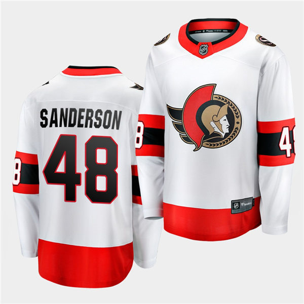 Mens Ottawa Senators #48 Jake Sanderson Adidas 2021 Away White Jersey