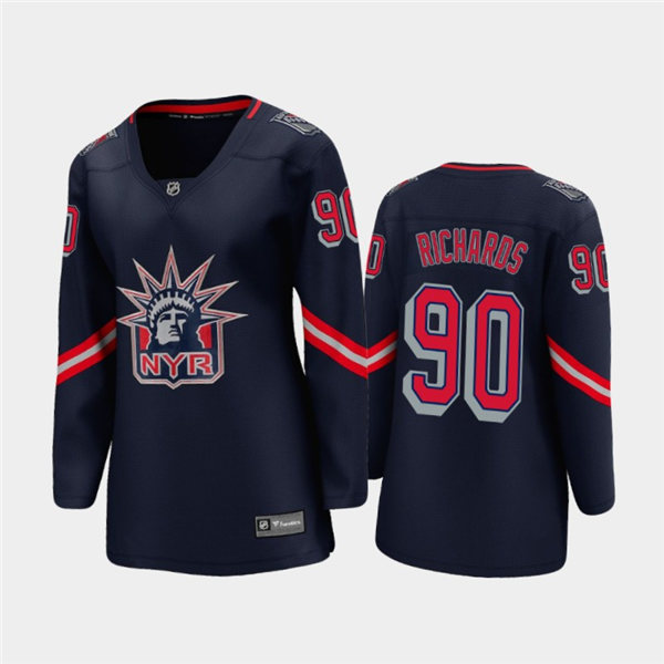 Womens New York Rangers #90 Justin Richards adidas 2020-21 NHL REVERSE RETRO JERSEYS