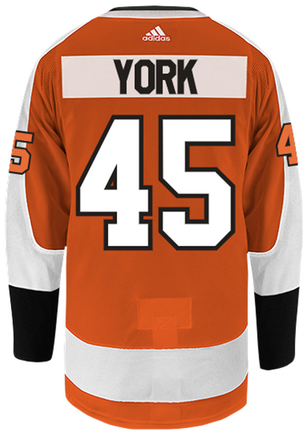 Mens Philadelphia Flyers #45 Cam York adidas Orange Home Stitched Jersey