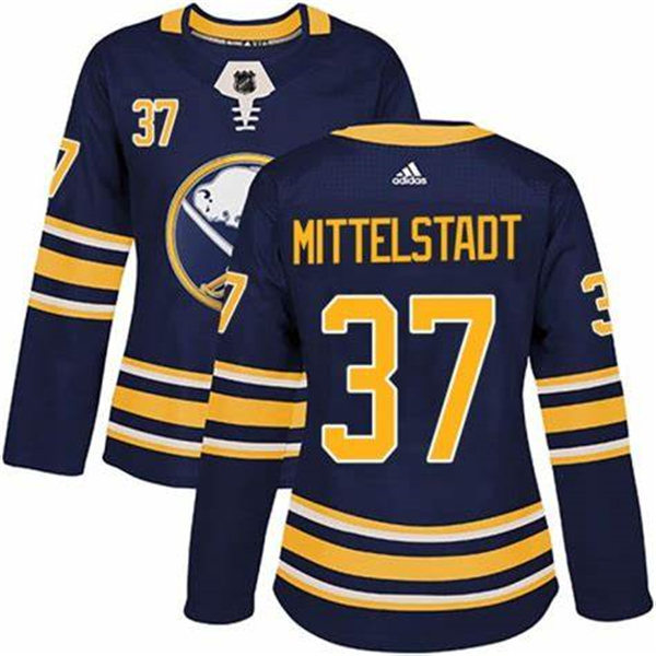 Womens Buffalo Sabres #37 Casey Mittelstadt Adidas Home Navy Jersey