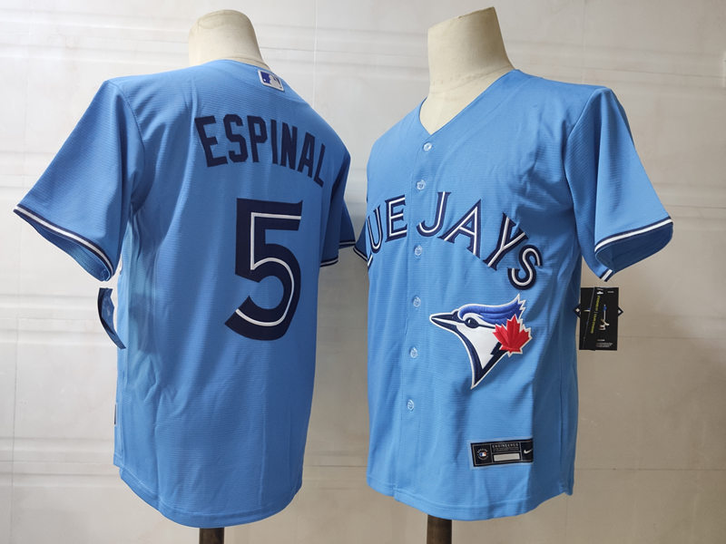 Mens Toronto Blue Jays #5 Santiago Espinal Nike Powder Blue Alternate Cool Base Jersey