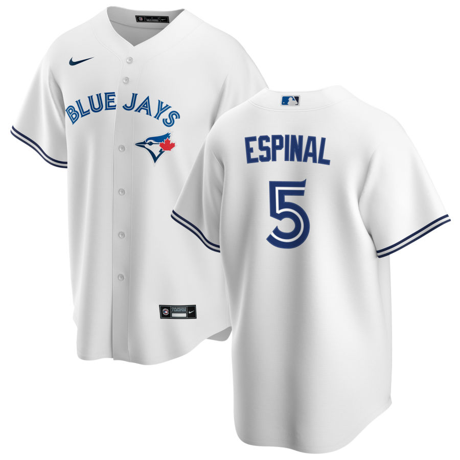 Mens Toronto Blue Jays #5 Santiago Espinal Nike White Home Cool Base Jersey