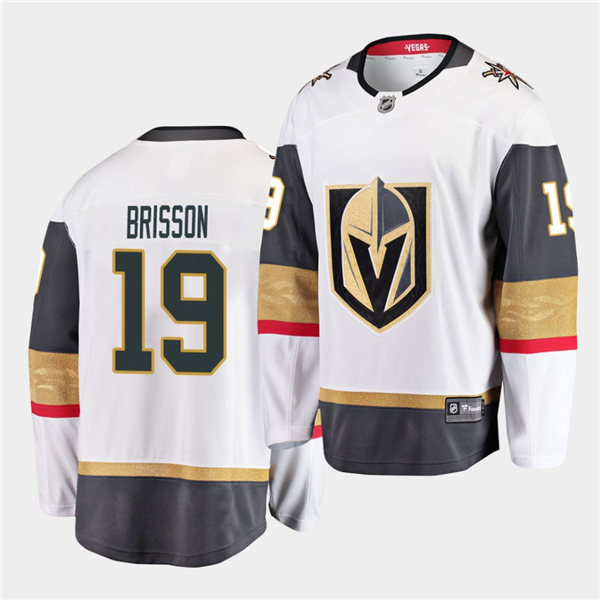 Mens Vegas Golden Knights #19 Brendan Brisson Stitched Adidas Away White Jersey