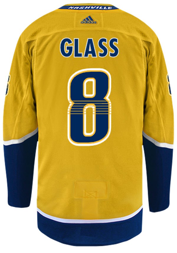 Mens Nashville Predators #8 Cody Glass Adidas Home Gold Jersey