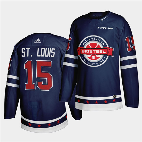 Mens BioSteel All-American Hockey #15 Ryan St. Louis Adidas 2021 Navy Game Jersey