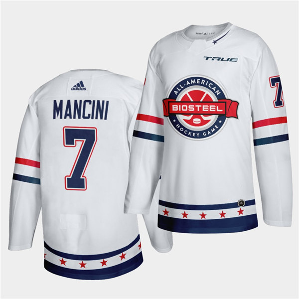Mens BioSteel All-American Hockey #7 Victor Mancini Adidas White Game Jersey