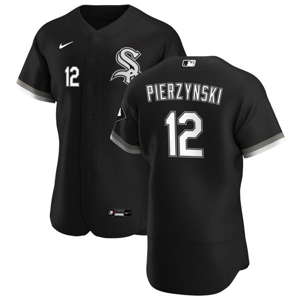 Mens Chicago White Sox Retired Player #12 A.J. Pierzynski Nike Black Alternate FlexBase Jersey