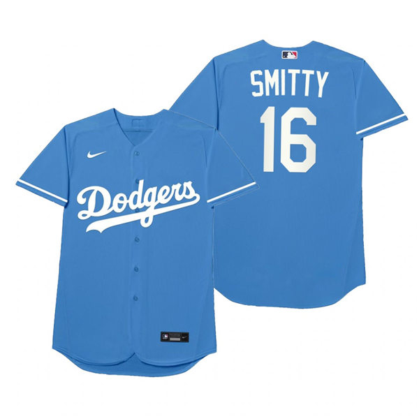 Mens Los Angeles Dodgers #16 Will Smith Nike Royal 2021 Players' Weekend Nickname Smitty Jersey