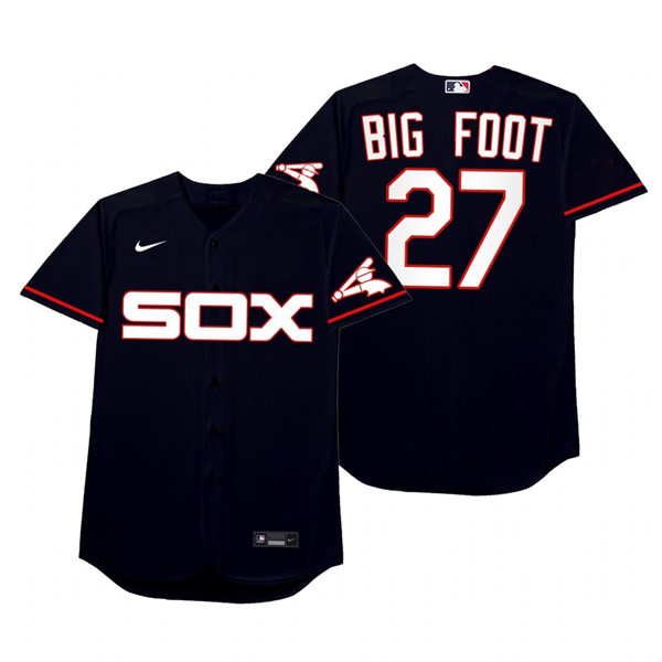 Mens Chicago White Sox #27 Lucas Giolito Nike Navy 2021 Players' Weekend Nickname Big Foot Jersey