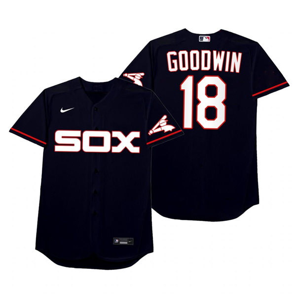 Mens Chicago White Sox #18 Brian Goodwin Nike Navy 2021 Players' Weekend Nickname Goodwin Jersey