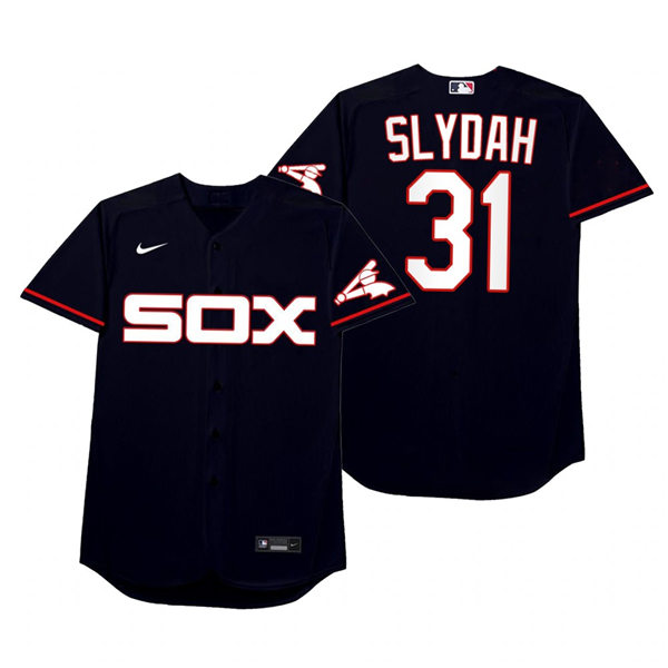 Mens Chicago White Sox #31 Liam Hendriks Nike Navy 2021 Players' Weekend Nickname Slydah Jersey