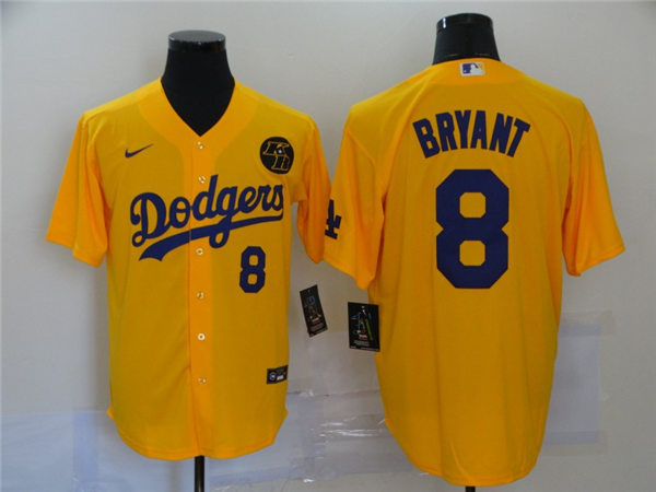 Mens Los Angeles Dodgers #8 Kobe Bryant Nike Gold Baseball Jersey