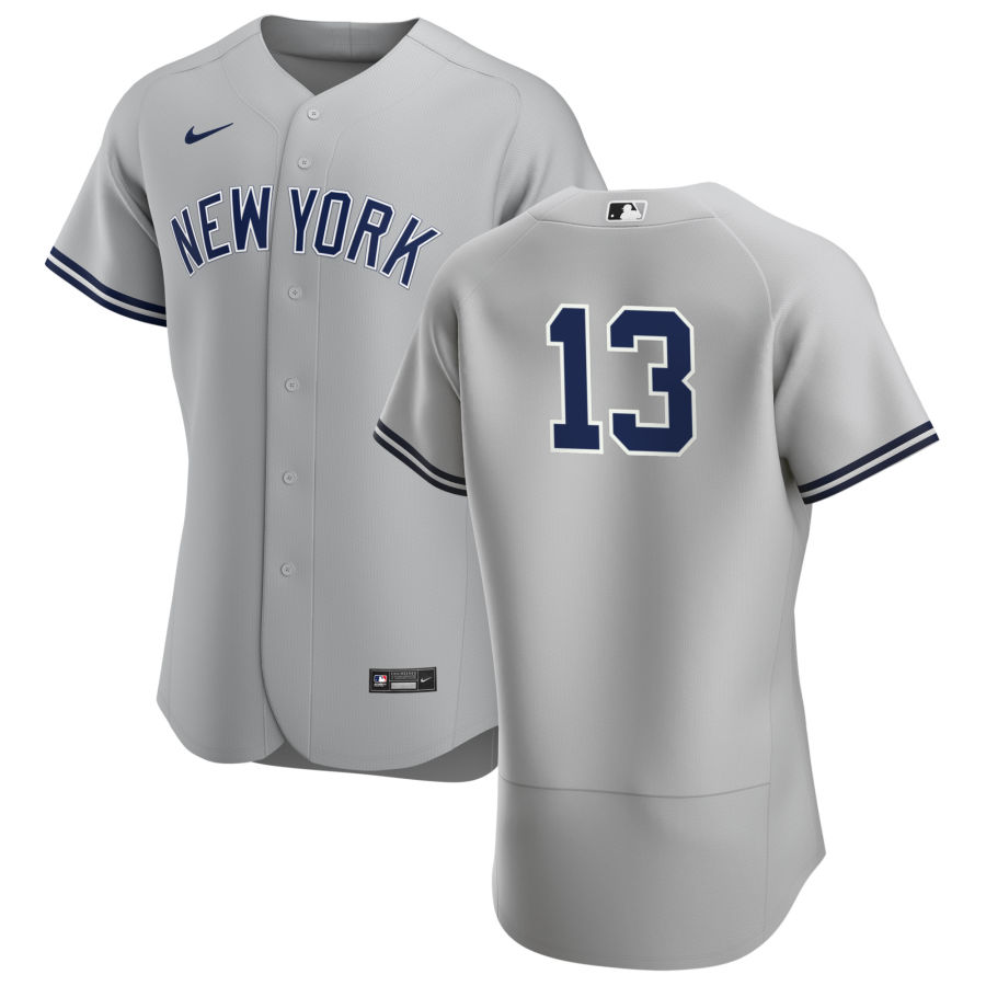Mens New York Yankees #13 Joey Gallo Stitched Nike Gray Road FlexBase Jersey